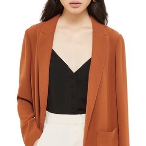 Topshop chuck on blazer in tan